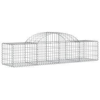 Berkfield Home Decorative Arched Gabion Baskets 10 pcs 200x50x40/60 cm Galvanise in Silver