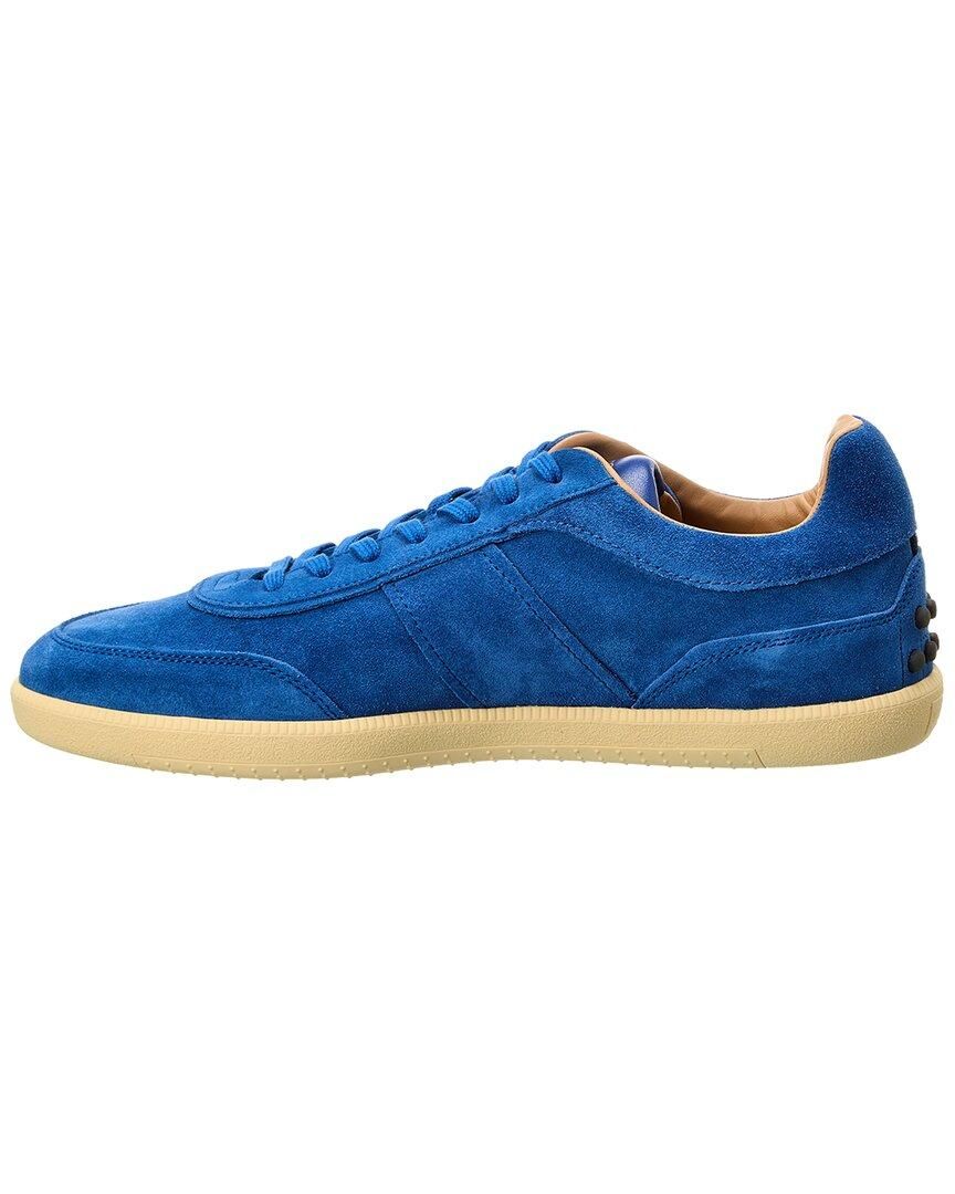 Tod's Navy Blue Suede And Beige Leather Sneakers from