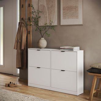 Vicco Zapatera Abatible Gizmo, Blanco, 115 X 77.6 Cm Con 2x2 Compartimentos, Vicco