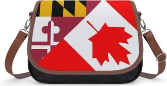 Generic Canada & Maryland Flag Fashion Womens Crossbody Bags Novelty Handbag Shoulder Bag Purse