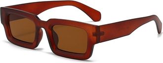 Generic Small Frame Outdoor Men Sunglasses Commuter Sports Decorative Sun Glasses(Brown)