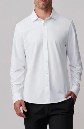 Rhone Commuter Slim Fit Performance Button-Up Shirt in Business White at Nordstrom, Size Xx-Large