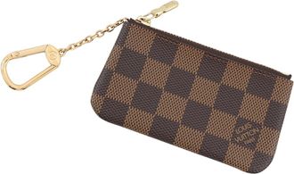 Louis Vuitton Brown Damier Canvas Ebene Exotic Leather Coin Purse/Coin Case (Pre-Owned)