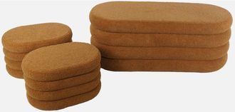 Sweeek Sweeek - Panca contenitore con 2 pouf contenitori bouclé
