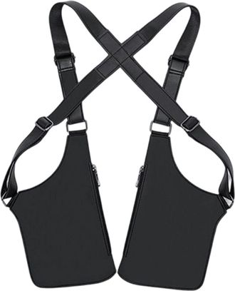 Generic Double Shoulder Armpit Bag | Vest Style Chest Pack | Multiple Pockets Anti-Theft Waterproof Underarm Double Shoulder Bag,for Cell Phone Car Key Passpo