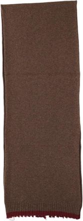 Uma Wang Brown Fringed Cashmere Scarf