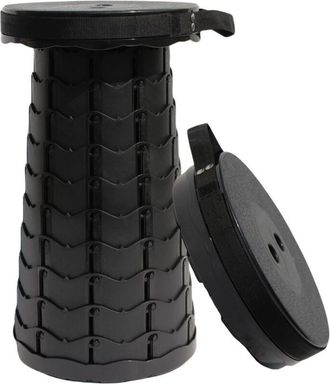 OEM Tabouret De Camping - Telescopique Pliable - Charge Max 200 Kg - Pour Ext&eacute;rieur Randonn&eacute;e P&ecirc;che Barbecue - Noir