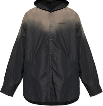 Balenciaga Casual Shirts, male, Black, Size: XL Hooded Oversized Shirt