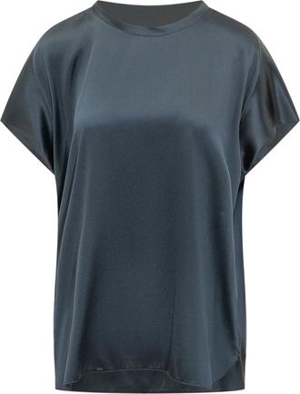 Pinko Farida Blouse - Dames - T-shirts - Blauw - XL - Satijn - Tops