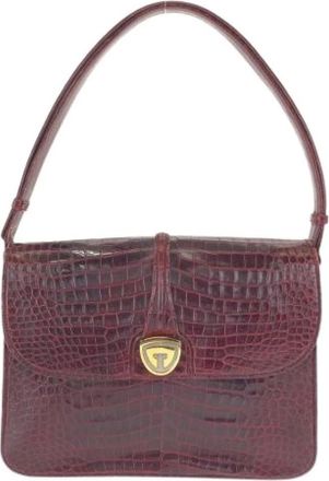 Gucci Pre-owned Crocodile 2way Bag - Dames - Vintage Schoudertas - Rood - ONE Size - Leer - Vintage