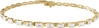 Diamond2Deal 18k Vermeil Plated Silver 3.25 ct Radiant Cut Lab Grown Diamond tennis Bracelet 7