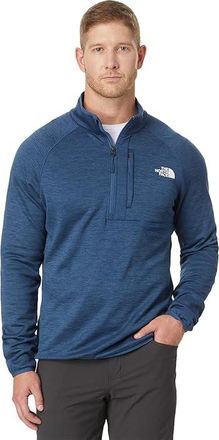 The North Face Canyonlands 1/2 Zip Mens Coat Shady Blue Heather-NPF : 2XL, Elastane/Fleece/Polyester