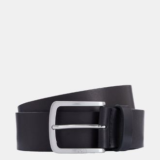 HUGO BOSS Accessories Boss Jor-V Logo Engraved Buckle Belt in Black