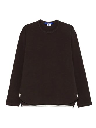 Junya Watanabe T-shirt a maniche lunghe con orlo curvo - Marrone