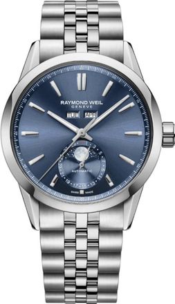 Raymond Weil Freelancer Automatic Complete Calendar Blue Dial Stainless Steel Mens Watch 2766-ST-50001