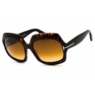 Tom Ford Ren Brown Gradient Square Ladies Sunglasses FT1155 52F 60