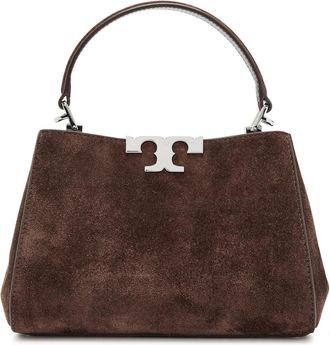 Tory Burch Eleanor Mini T-logo Suede top Handle bag - Dark Brown - One Size