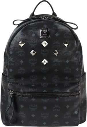 MCM Pre-owned Backpacks, male, Black, Size: ONE SIZE Pre-owned Stark Visetos Monogram Canvas Backpack
