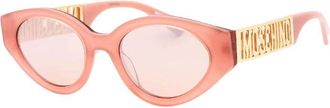 Moschino Sunglasses Cat Eye Full Rim, Pink Frame And Pink Silver Mirror Lens Mos160/s035J2S