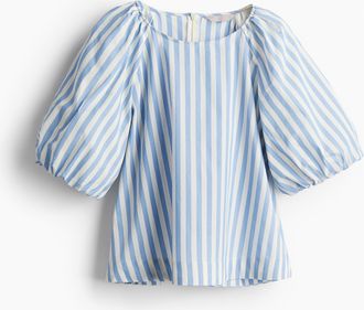 H&M Bluse mit Puffärmeln - White