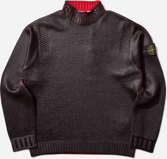 Stone Island Men s Sublimatic Print Mock Neck Sweater Dark Burgundy