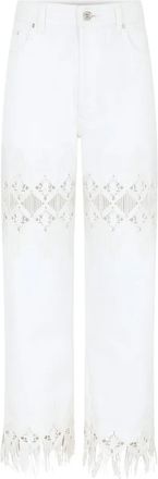 Paco Rabanne Pantaloni con ricamo e frange - Bianco