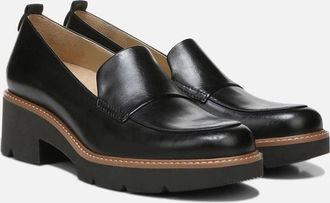 Naturalizer Womens Naturalizer Darry H7079L1 Black Leather Slip On Lug Sole Loafers RHS6014
