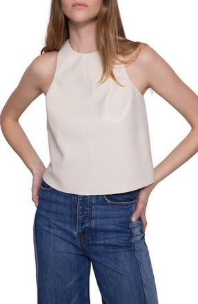 Rebecca Minkoff Nora Faux Leather High Neck Top in Chalk at Nordstrom Rack, Size Medium