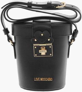 Moschino LOVE Leather Bucket Bag with Turn Lock Closure size Unica