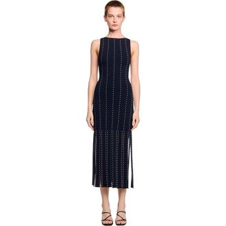 Sandro Fringed knit midi dress in Black at Nordstrom, Size 36 Eu
