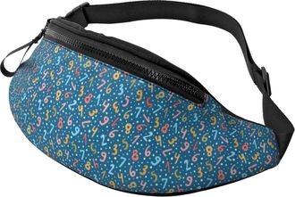 Generic Math Colorful Pattern Waist Packs Waist Bag Lightweight Waistpacks For Women Jogging Running 14X35Cm