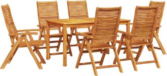 vidaXL Conjunto De Comedor De Jard&iacute;n 7 Uds. Marr&oacute;n Vidaxl