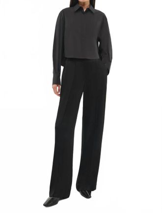 SIMKHAI Renata Cropped Button Down Top In Black