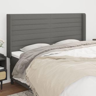 vidaXL Cabecero Con Orejas De Tela Gris Oscuro 183x16x118/128 Cm Vidaxl