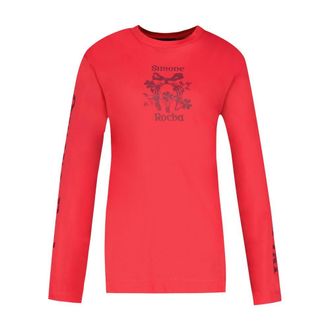 Simone Rocha Coming Up Roses Graphic T-Shirt - Red