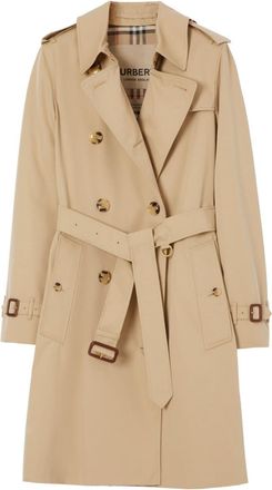 Burberry The Kensington mid-length trench coat - women - Cotton/Cotton/Viscose/Calf Leather - 4 - Neutrals