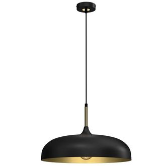 Milagro Lincoln Black Pendant Lamp 45 cm Hand Made Scandi Style Gold Interior