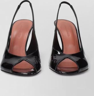Amina Muaddi patent leather stiletto heel sandals