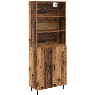vidaXL Aparador Alto Madera Envejecida 69,5 X 34 X 180 Cm Vidaxl