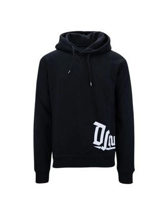 Dsquared2 Mens Dsquared2 Gothic Logo On Side Black Hoodie - Size: 42