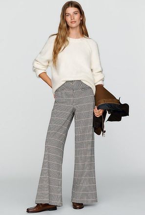Maeve Knit Plaid Trousers Pants