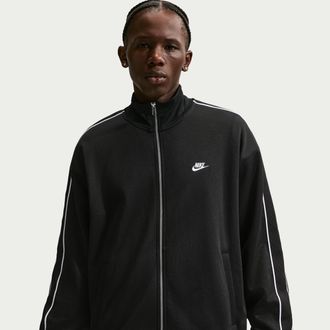 Nike Mens Nike Sportswear Club Oversized Knit Track Jacket in Red | HV1417-619