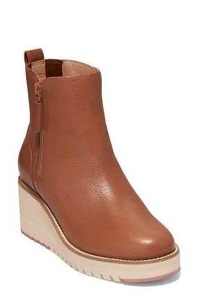 Cole Haan ZeroGrand City Waterproof Wedge Bootie in British Tan/Ivory Wp at Nordstrom Rack, Size 9