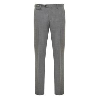 Corneliani Broeken, Heren, Grijs, L, Wol, Wollen broek met zakken