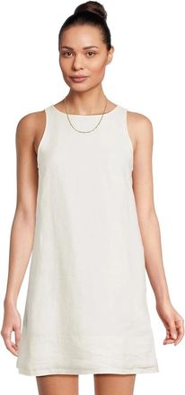 Madewell Leilani Shift Dress Womens White Linen Sleeveless Back Zip GBO591