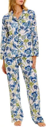 The Lazy Poet Emma Green Medusa Cotton Pajamas in White at Nordstrom, Size X-Large