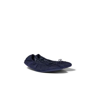 Miu Miu Foldable Technical Fabric Ballerinas, Woman, Cobalt Blue, Size 38,5