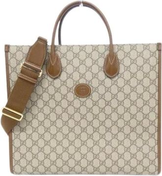 Gucci Pre-owned Tote Bags, female, Beige, Size: ONE SIZE Pre-owned GG Supreme Tote