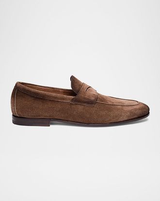 Santoni Men & apos;s Carlos Suede Penny Loafers