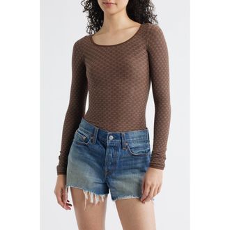 Free People Love Letter Long Sleeve Top in Pinecone at Nordstrom, Size X-Small